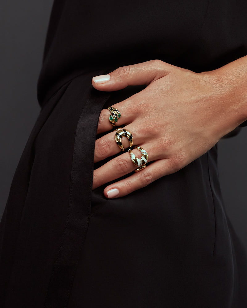 Eternal Coil Ring - Emeralds