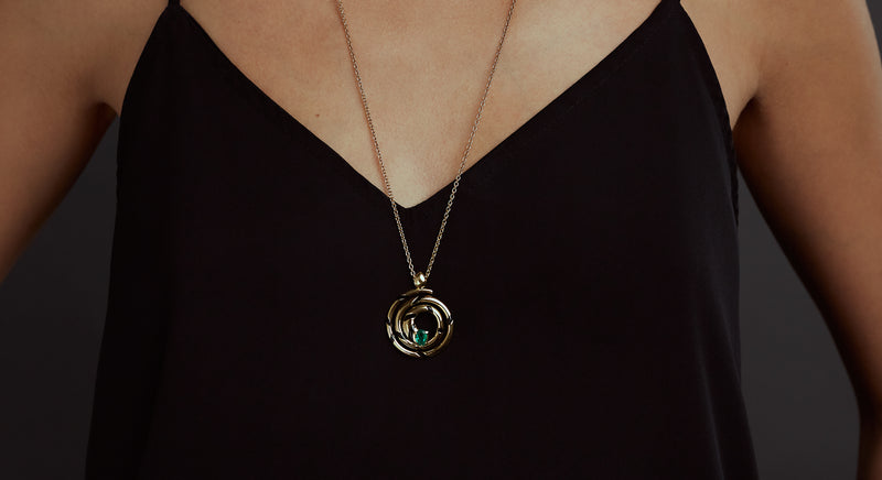 Eternity Coil Necklace - Emerald
