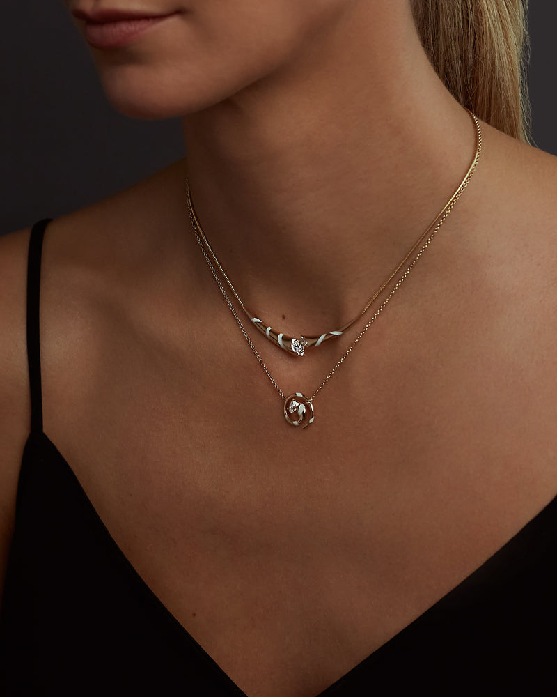 Mini Eternity Coil Necklace - Diamond