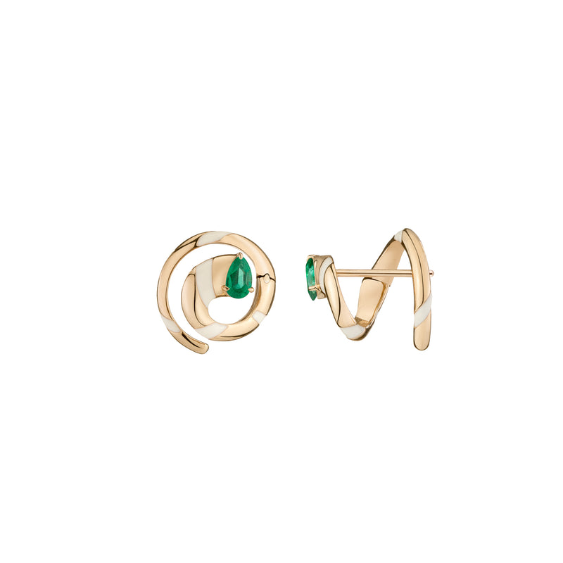 Eternity Coil Earrings - Emeralds