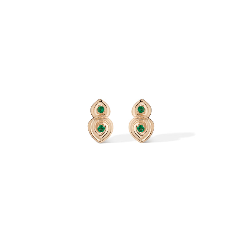 Mini Symbio Emerald Stud Earrings