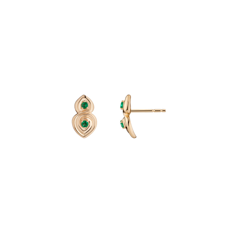 Mini Symbio Emerald Stud Earrings