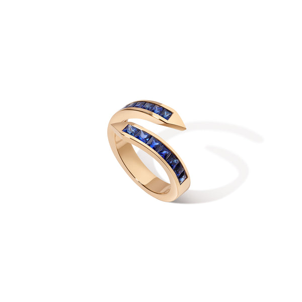 Pinky Twist Ring - Blue Sapphire