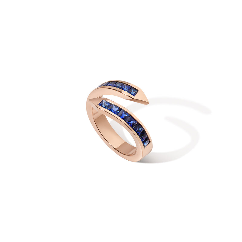 Pinky Twist Ring - Blue Sapphire