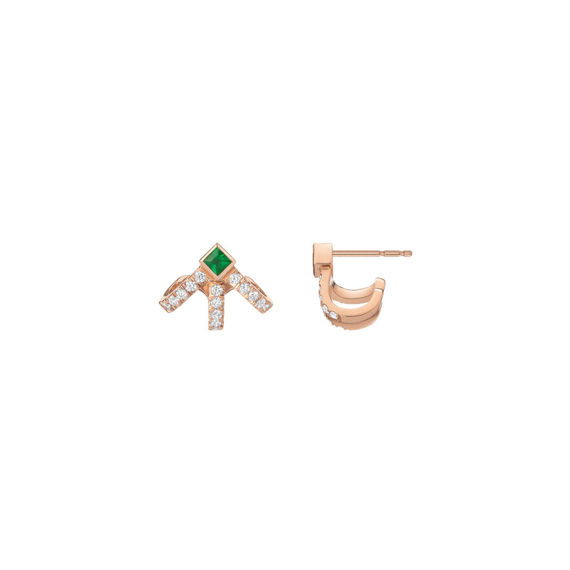Krissy Cage Earrings - Emeralds & Diamonds