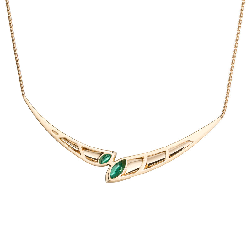 Echo Wave Necklace - Emeralds