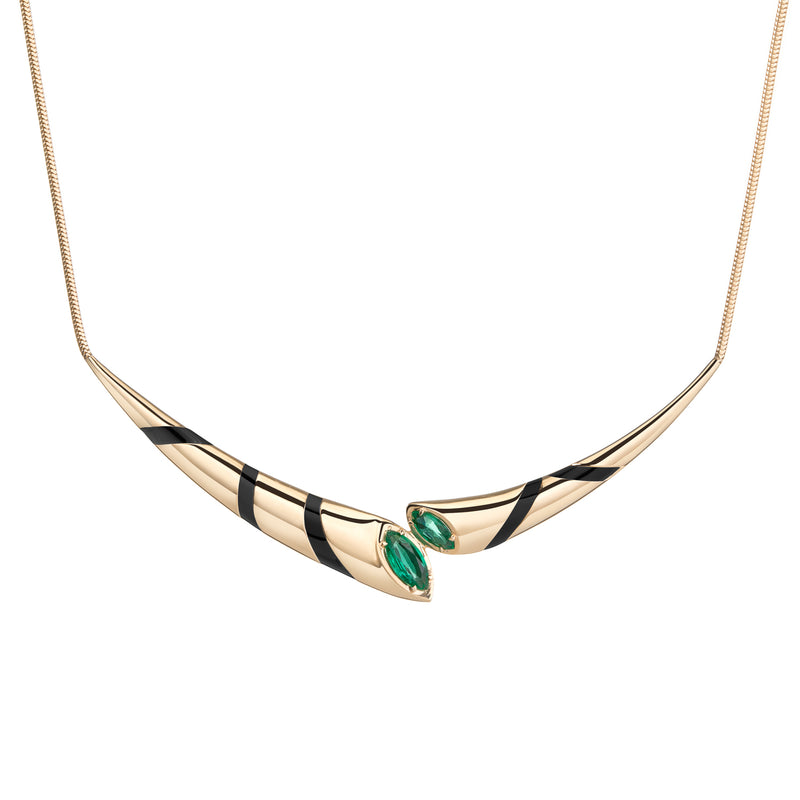 Echo Wave Necklace - Emeralds