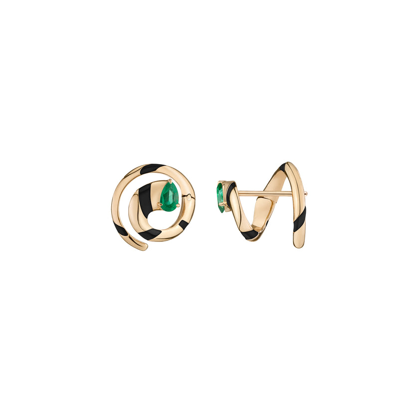 Eternity Coil Earrings - Emeralds
