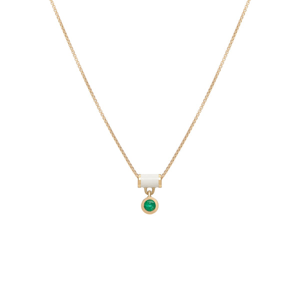 Floating Tube Enamel Necklace - Emerald