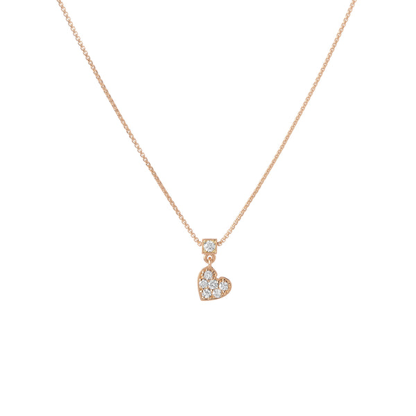 Floating Heart Necklace - Diamond